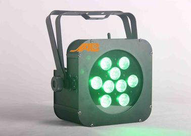 9pcs Rgbwa UV 6 in 1 DMX Iron Flat Par Light Low Profile Case Design