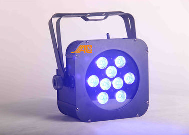 9pcs Rgbwa UV 6 in 1 DMX Iron Flat Par Light Low Profile Case Design