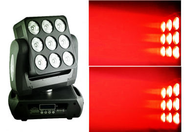 Night Club Moving Head LED Light / Led Matrix RGBW Color Mixing 9pcs * 10W