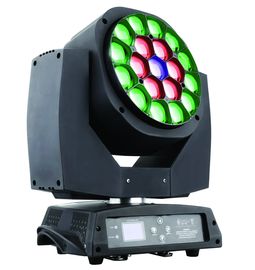 Rgbw 19 * 1 5W Di chuyển Di chuyển Đầu ánh sáng với Góc Phóng to 4 đến 60 độ