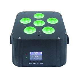 Dj ánh sáng sân khấu pin quad rgbwa uv 6in1 mệnh ánh sáng 6x18 wát pin không dây dmx led uplight cho đám cưới