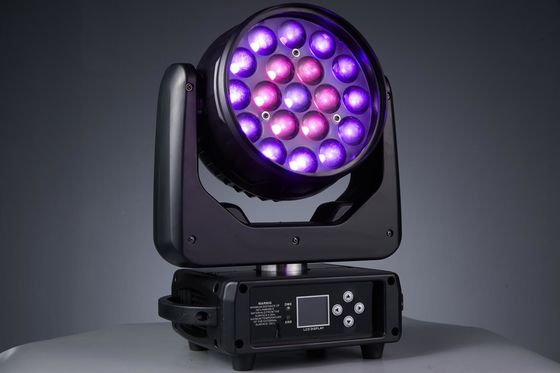 19LEDs Zoom LED Di chuyển đầu đèn cho hộp đêm Concert Music Party