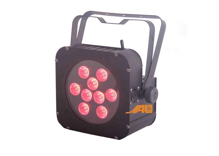 9pcs Rgbwa UV 6 in 1 DMX Iron Flat Par Light Low Profile Case Design