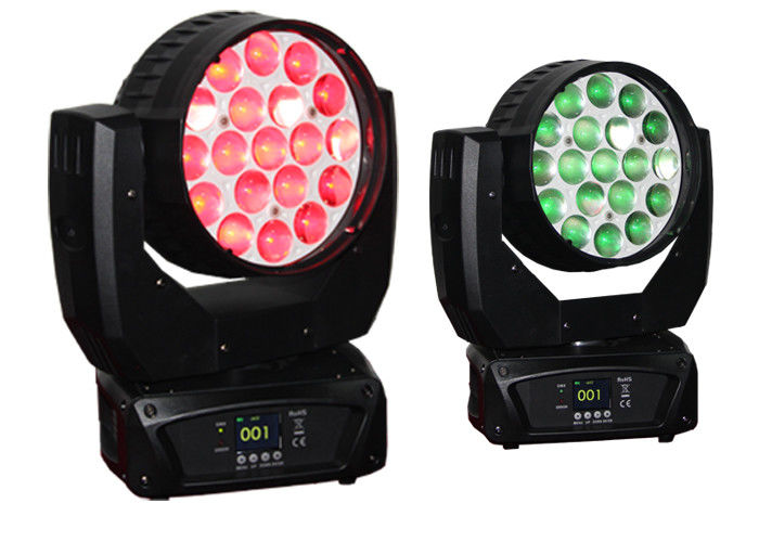 540°Pan 270°Tilen 19pcs 12W RGBW 4in1 LED Đèn đầu di động Zoom rửa Đèn đầu di động