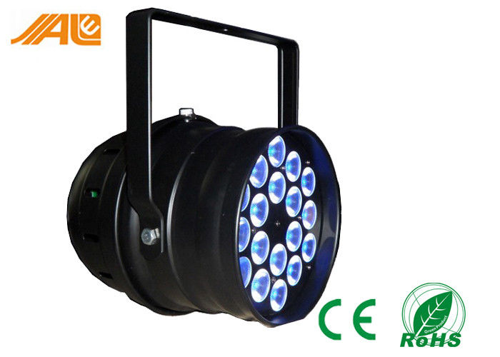 Trong nhà 18 x 3w / 9w RGB 3in1 Đèn LED có thể Lights Led Par 64 DMX Đèn sân khấu cho Disco